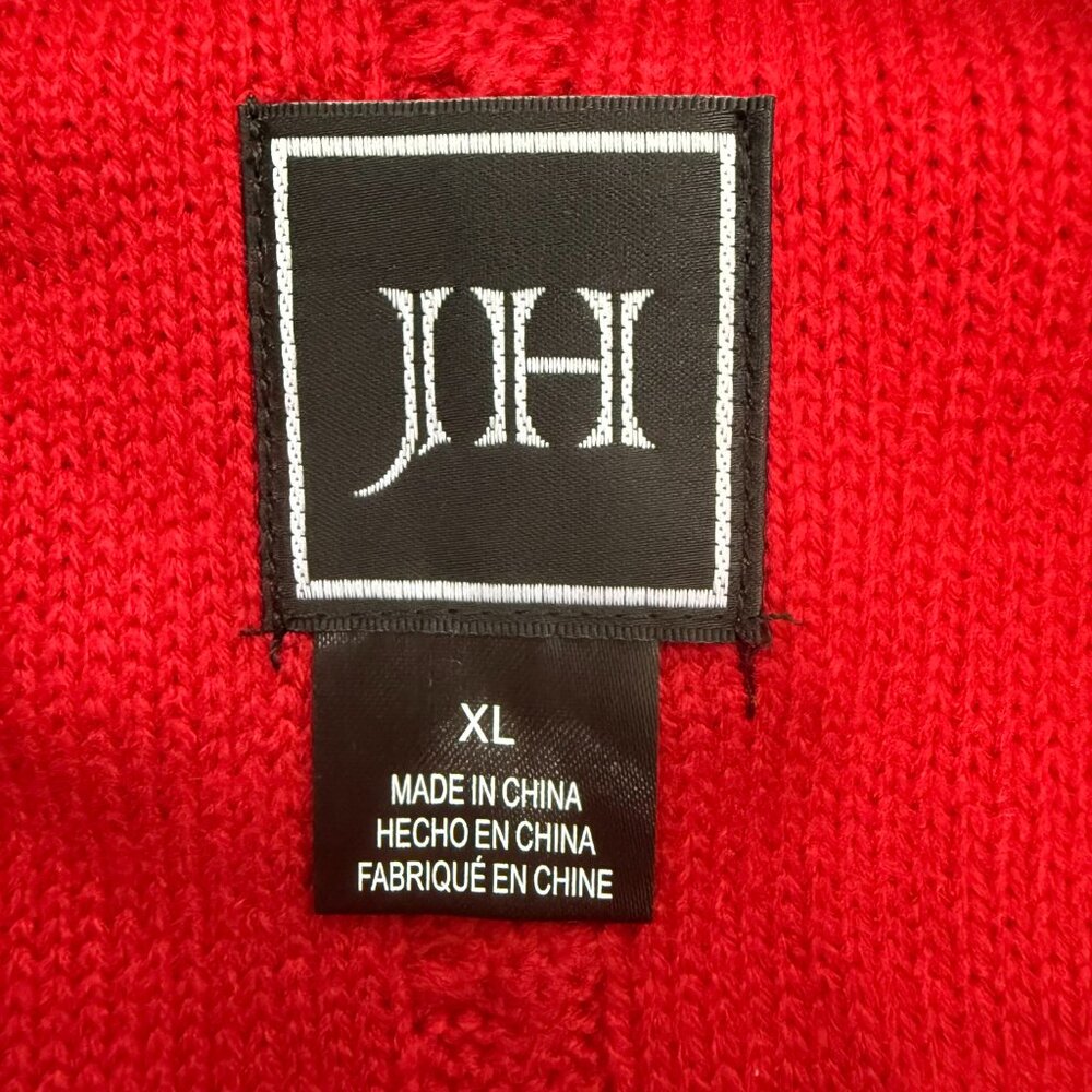 Jessica Howard Cable Knit Sweater Dress Womens XL Red A-Line Round Neck Cozy NWT - Picture 4 of 9